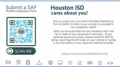  HISD Student Assistance Form (SAF) Available